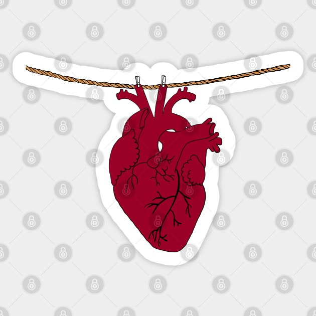 Clothes line heart Sticker by Carries Design 